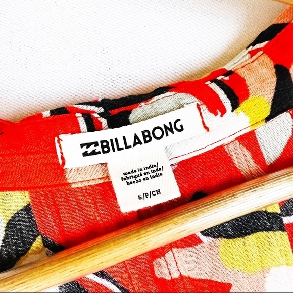 Billabong Clear Days Button Up Orange Tie Front Top - Picture 4 of 7